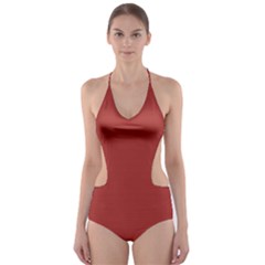 Sweet Red	 - 	cut-out One Piece Swimsuit