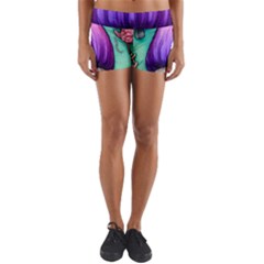 Veil Presto Psilocybin Superstition Agaric Trick Button Mushroom Sciopticon Diablerie Voodoo Fairy Yoga Shorts by GardenOfOphir