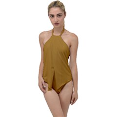 Dark Goldenrod	 - 	go With The Flow One Piece Swimsuit by ColorfulSwimWear