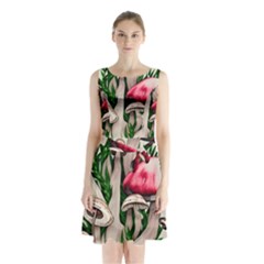 Glamour Enchantment Design Sleeveless Waist Tie Chiffon Dress by GardenOfOphir