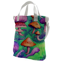 Natural Mushroom Illustration Design Canvas Messenger Bag by GardenOfOphir