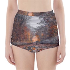 Breathe In Nature Background High-waisted Bikini Bottoms by artworkshop