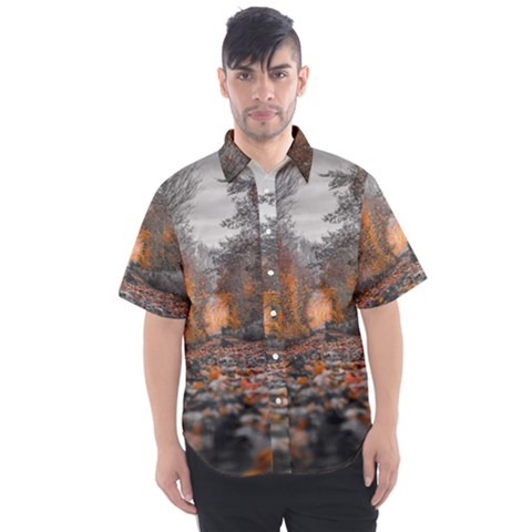 Breathe In Nature Background Men s Short Sleeve Shirt by artworkshop