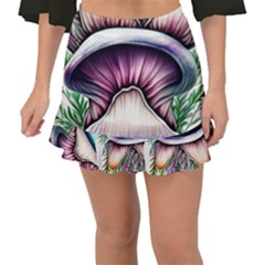 Witchy Forresty Goblincore Fairytale Mushroom Fishtail Mini Chiffon Skirt by GardenOfOphir