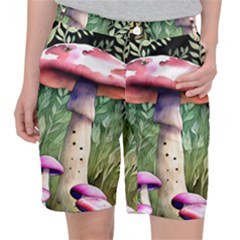 Mushroom Foraging In The Woods Pocket Shorts by GardenOfOphir