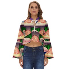 Fairy Mushroom In The Forest Boho Long Bell Sleeve Top