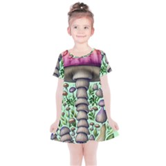 Forest Mushrooms Kids  Simple Cotton Dress