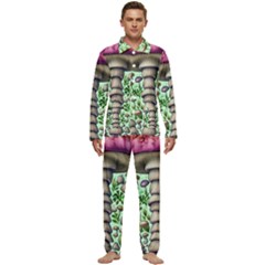 Forest Mushrooms Men s Long Sleeve Velvet Pocket Pajamas Set by GardenOfOphir