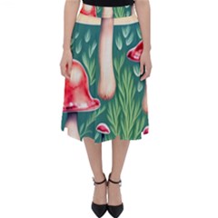 Forest Mushroom Fairy Garden Classic Midi Skirt by GardenOfOphir