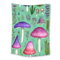 Foraging In The Mushroom Forest Medium Tapestry by GardenOfOphir
