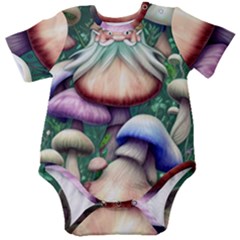 Natural Mushroom Fairy Garden Baby Short Sleeve Bodysuit by GardenOfOphir