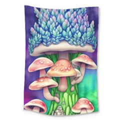 Woodsy Mushroom Forest Nature Large Tapestry by GardenOfOphir