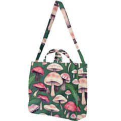 Foraging In The Mushroom Zone Square Shoulder Tote Bag by GardenOfOphir