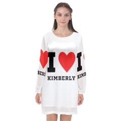 I Love Kimberly Long Sleeve Chiffon Shift Dress  by ilovewhateva