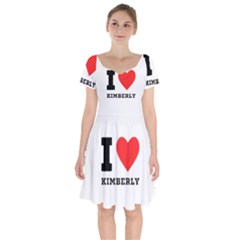 I Love Kimberly Short Sleeve Bardot Dress by ilovewhateva