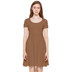 Caramel Cafe Brown	 - 	inside Out Cap Sleeve Dress by ColorfulDresses