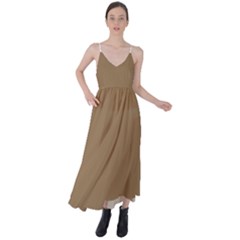 Tortilla Brown	 - 	tie Back Maxi Dress by ColorfulDresses