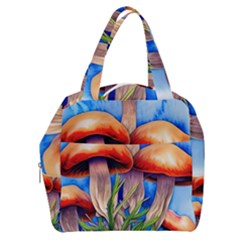Garden Mushrooms In A Flowery Craft Boxy Hand Bag by GardenOfOphir