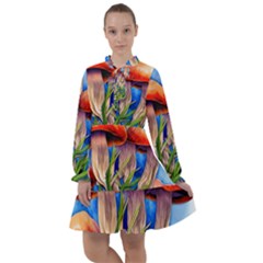 Garden Mushrooms In A Flowery Craft All Frills Chiffon Dress