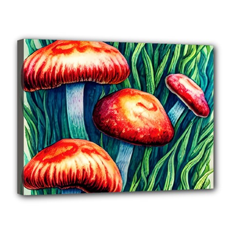 Enchanted Forest Mushroom Canvas 16  X 12  (stretched) by GardenOfOphir