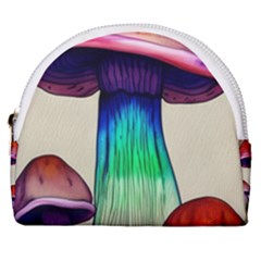 Tiny Mushroom Horseshoe Style Canvas Pouch