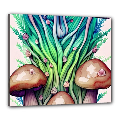 Goblin Core Forest Mushroom Canvas 24  X 20  (stretched) by GardenOfOphir