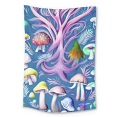 Mushroom Forest Nature Fairy Boho Large Tapestry by GardenOfOphir