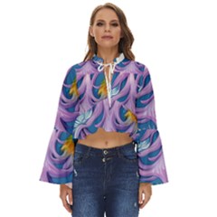 Mushroom Forest Nature Fairy Boho Boho Long Bell Sleeve Top