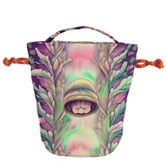 Mystic Mushroom Drawstring Bucket Bag by GardenOfOphir