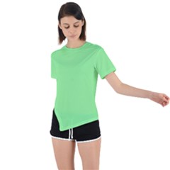 Mint Green	 - 	asymmetrical Short Sleeve Sports Tee by ColorfulSportsWear