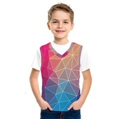 Multicolored Geometric Origami Idea Pattern Kids  Basketball Tank Top