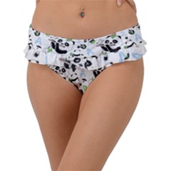 Giant Panda Bear Pattern Frill Bikini Bottoms by Jancukart