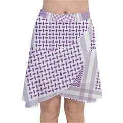 Square Purple Pattern Bead Purple Keffiyeh Purple Geometric Headdress Angle Violet Rectangle Chiffon Wrap Front Skirt by Jancukart