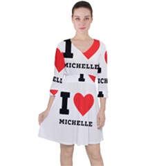 I Love Michelle Quarter Sleeve Ruffle Waist Dress by ilovewhateva