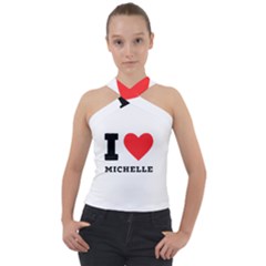 I Love Michelle Cross Neck Velour Top by ilovewhateva