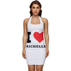 I Love Michelle Sleeveless Wide Square Neckline Ruched Bodycon Dress by ilovewhateva