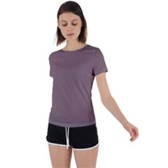 Deep Taupe	 - 	back Circle Cutout Sports Tee by ColorfulSportsWear