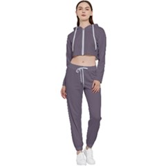 Fog Grey	 - 	cropped Zip Up Lounge Set by ColorfulSportsWear