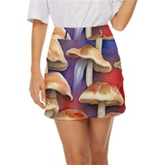Mushroom Mini Front Wrap Skirt by GardenOfOphir