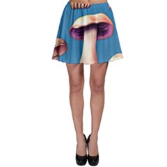 Cozy Forest Mushrooms Skater Skirt by GardenOfOphir