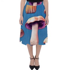 Cozy Forest Mushrooms Classic Midi Skirt by GardenOfOphir