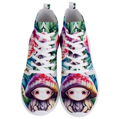 Fantasy Mushroom Forest Men s Lightweight High Top Sneakers by GardenOfOphir