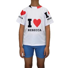 I Love Rebecca Kids  Short Sleeve Swimwear by ilovewhateva