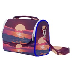 Sunset Ocean Beach Water Tropical Island Vacation 5 Satchel Shoulder Bag by Pakemis