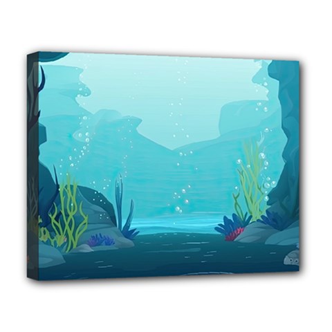 Intro Youtube Background Wallpaper Aquatic Water 2 Deluxe Canvas 20  X 16  (stretched) by Pakemis