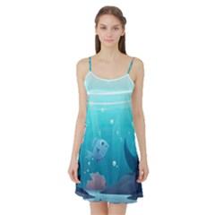 Ai Generated Ocean Sea Fish Aquatic Water Nature 4 Satin Night Slip