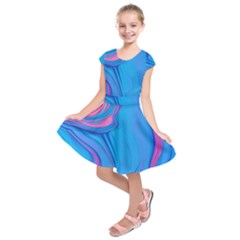 Liquid Background Pattern Kids  Short Sleeve Dress by GardenOfOphir