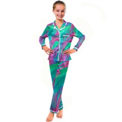 Fluid Art Background Kid s Satin Long Sleeve Pajamas Set by GardenOfOphir