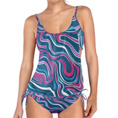 Liquid Art Pattern Tankini Set by GardenOfOphir