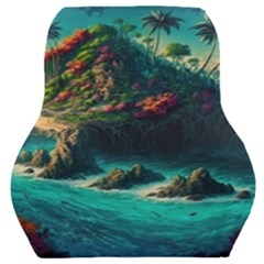 Tropical Island Paradise Ocean Sea Palm Trees Car Seat Back Cushion  by Pakemis